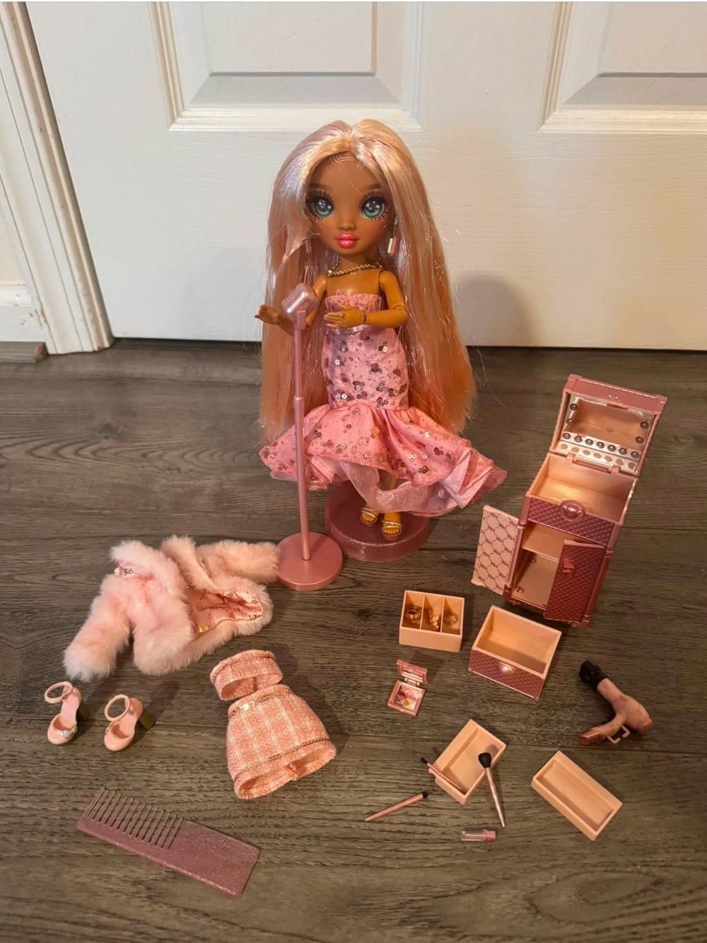 Pink Fashion Doll with Microphone & Glam Accessories
